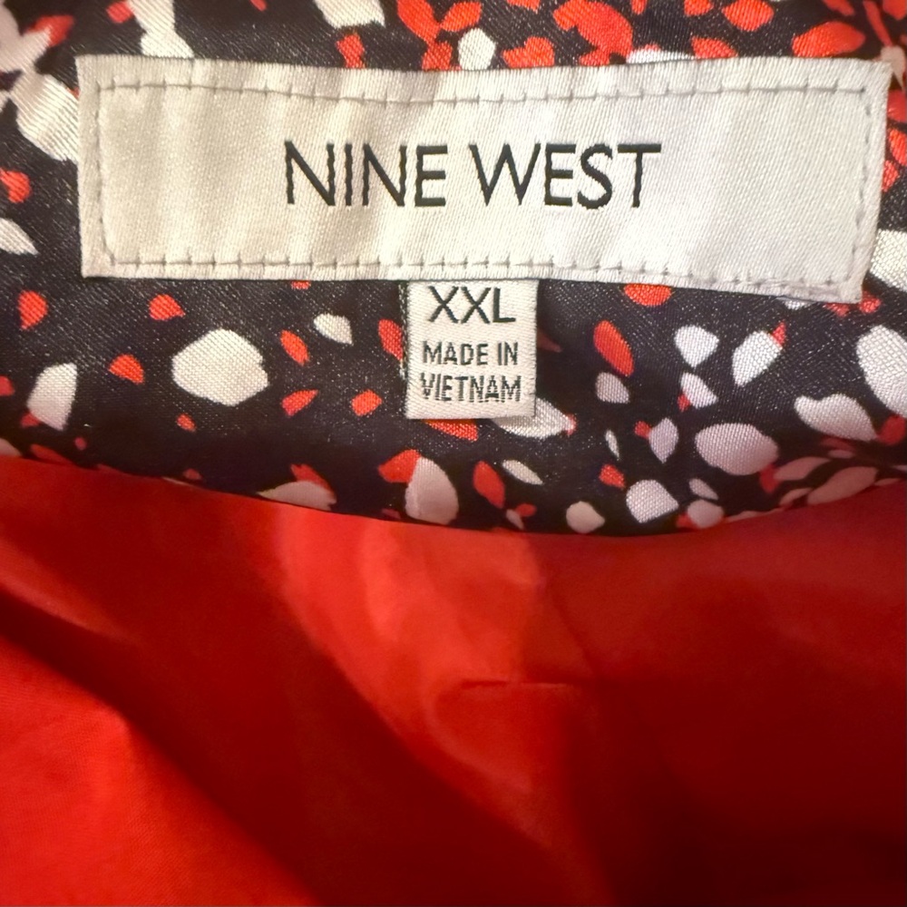 Nine West Red Trench Coat XXL – Double Breasted Belted Jacket NWT - Picture 7 of 10